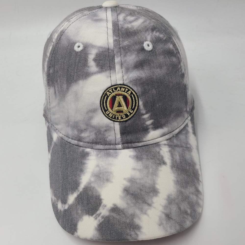 Atlanta United FC Hat Strapback Adidas Gray White Tie Dye MLS Soccer Logo Men